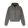 Sudadera con capucha y cremallera de felpa retro americana Magic Bear 2026, chaqueta de color liso, corte ancho corto para hombre