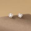 Nalan Pie Plata 999 Fresco y Dulce Estilo Ins Diseño de Nicho Sentido de Lujo Ligero Elegantes Pendientes de Perlas M06400