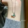 Atacado de fábrica alta qualidade material natural perigoso Pingente de borboleta de jade verde Yang design pequeno e fresco Cravação em prata s925