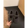 Zapatos Blancos de Felpa Gruesa para Mujer para Usar Afuera 2025 Nuevos Zapatos Mary Jane de Otoño e Invierno Zapatos de Algodón de Felpa
