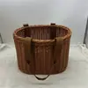 Cesta de regalo tejida de ratán, cesta de flores, cesta de frutas, cesta de verduras, cesta de compras, cesta colgante para tranvía, artículo portátil de una sola pieza