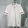 Camisa Polo Rayada de Manga Corta con Doble Manga de Alta Calidad para Hombre, Top Cómodo
