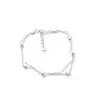 Pulseira de Corrente Caixa Quadrada Redonda Dupla Camada Prata de Lei S925 Moda Simples Estilo Coreano Casual Ins Joia de Mão para Estudante