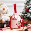 Bolsa de Regalo Portátil Personalizada con Cordón para Sorteo Navideño Bolsa de Almacenamiento Portátil con Cordón Deslizante Bolsa Portátil de Lona Hecha a Medida