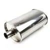 Silenciador tipo M de tubo de escape de acero inoxidable para coche, silenciador de tambor plano de acero inoxidable, el silenciador del tubo de escape se puede reemplazar libremente