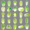 50 Peças de Adesivos de Cartoon de Repolho Vegetal Verde Comida Folhas Verdes Impermeável Decorativo Caderno Adesivos Guka Atacado