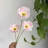 Flores Artificiales de Amapola de 3 Cabezas Impresas en 3D para Bodas, Arreglos Florales Artificiales, Flores Falsas de Amapola de Comercio Exterior Transfronterizo