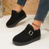 Hebilla de Cinturón Otoño e Invierno Zapatos de Algodón Birkenstock con Más Terciopelo Zapatos Peludos Cálidos para Mujer Calzado Exterior Perezoso Transfronterizo Zapatos para Mujer