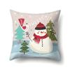 Nueva Funda de Almohada de Poliéster de Muñeco de Nieve Navideño