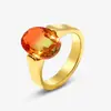 [Directo de fábrica] anillo de turmalina arcoíris natural de Brasil anillo de acero inoxidable para mujer joyería de moda personalizada venta al por mayor