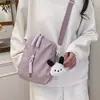 Bolsa pequena fofa para mulheres, modelo novo para meninas e estudantes, bolsa transversal portátil de grande capacidade, bolsa transparente estilo boneca soft da moda para meninas