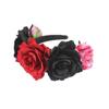 Nova faixa de cabeça para festa mexicana de Halloween, europeia e americana, nova faixa de cabeça para feriados, acessórios para cabelo de flanela e rosas, guirlanda