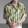 Camisa de estampado completo estilo París francés para hombres y mujeres, unisex, versión coreana, estampado floral maduro, cárdigan con cuello, ropa de playa