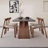 Mesa de Jantar Delifon Slate Estilo Medieval Madeira Maciça 2025 Nova Moderna Simples Familiar Retangular Retrô Francês