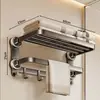 Estante para toallas de baño con ventosa, color gris plomo, estante para toallas sin perforaciones, estante de almacenamiento para baño, soporte de almacenamiento para baño y sala de ducha