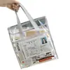 Item Popular Transfronteiriço: Bolsa Transparente para Exame Sem Metal, Bolsa Tote de Camada Dupla, Bolsa Sanfonada Grande Especificamente para Ensino Fundamental