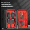 Conjunto de Cortadores de Unha Transfronteiriço Preto e Vermelho 24 Peças Ferramenta de Manicure Conjunto Completo Limpador de Ouvido Cortador de Unha Portátil