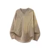 Otoño 2026 Nuevo Estilo Old Money para Hombre Camiseta de Manga Larga Lisa Suelta con Cuello en V Moda Juvenil Casual Camiseta Básica para Hombre
