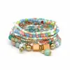 Pulseiras Bohemianas de Múltiplas Camadas Mais Vendidas no Exterior, Joias de Viagem Personalizadas com Contas de Turquesa, Pulseiras Europeias e Americanas, Acessórios de Mão para Comércio Exterior