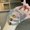 Pulsera de Cristal de Piedra Lunar Gris Natural, Pulsera de Apilamiento Sencilla y de Lujo Ligero para Mujer, Joyería de Mano Versátil y de Moda