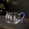 Taza de té fair con mango de color, dispensador de té casero estilo japonés, taza engrosada resistente al calor, taza de té uniforme, té kung fu, disponible en estufa eléctrica de cerámica Sea