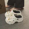 Sapatos de Buraco Elevados Coelho Urso Feminino Verão Roupa de Exterior Antiderrapante Sola Grossa Sapato Sandálias de Praia