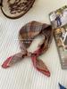 Pañuelo Pequeño Cuadrado Estilo Japonés Ligero Vintage Artístico Superpuesto Estilo Mori Floral Pañuelo de Seda para Viajero Pañuelo para la Cabeza Pañuelo de Algodón Lino Estilo Coreano