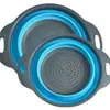 Cesta Redonda Plegable con Drenaje para Cocina, Verduras y Frutas, Escurridor Plegable Retráctil, Cesta para Lavar, Juego de 2 Piezas