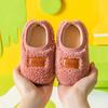 Zapatos caseros para bebé de lana de cordero, zapatillas de interior para hombre de otoño e invierno, pantuflas para niño con tacón, pantuflas de algodón para niños
