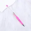 Caneta DIY Vazia com Contas de Cristal Flor Seca Criativa Caneta Esferográfica com Bola de Diamante Caneta Educacional para Estudante Caneta Fofa Caneta Presente