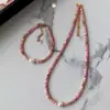 Collar de Perlas de Agua Dulce y Piedra de Cristal Rosa para Mujer, Moderno y Elegante, Gargantilla de Múltiples Hilos Pequeños Estilo Chino Nuevo para Clavícula