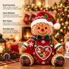 Muñeco de Peluche con Forma de Árbol de Navidad Bolsa para Snacks Transparente con Ventana Corazón Adorno de Escritorio Festivo