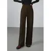 Calça Casual Vintage com Elástico na Cintura e Cordão Calça Reta para Mulheres Outono 2026 Novo Calça de Pierna Larga Fluida Calça Esportiva