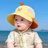 Chapéu de Proteção Solar Infantil, Estilo Verão Fino, Aba Larga, Malha Respirável, Boné de Baseball Unisex para Bebê, Moderno