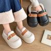 Chinelos de Algodão Impermeáveis para Uso Externo de Inverno Feminino, à Prova de Vento e Quentes, de Pelúcia para Casa, Interior, Antiderrapantes, com Salto de Bolsa Feminino, Sapatos de Algodão para Venda por Atacado