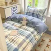 Temporada de regreso a clases juego de ropa de cama de seis piezas de algodón puro para dormitorio, juego de tres piezas, sábana 100% algodón, funda de edredón, protector de colchón