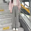 Calça de maternidade para primavera e outono de 2026, calça casual nova, tamanho grande, sem suporte para a barriga, não aperta, calça de perna larga para gravidez