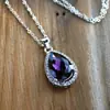 Cao Shi Colgante de Gota de Agua Explosiva Europeo y Coreano para Mujer Elegante Zirconia que Atrae la Mirada Joyería Vestido de Noche Compromiso Collar de Lujo Ligero