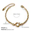 Pulsera de Moda Europea y Americana Collar de Oro de 18K Cadena en Forma de O Collar de Cristal Pulsera de Perlas Collar de Circonita Joyería de Acero Inoxidable