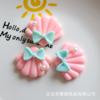 Accesorios de resina de pegamento crema DIY accesorios para el cabello de niños horquilla material hecho a mano lazo perla concha