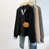 2025 Nuevo Otoño Talla Grande para Mujeres Estilo Coreano Contraste Falso Dos Piezas Cuello Vuelto Rayas Sudadera Suéter Top