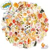 Nuevo juego transfronterizo de 100 piezas de pegatinas de dibujos animados de alimentos y verduras antropomórficos, impermeables y adecuadas para decorar botellas de agua, agendas y cuadernos