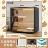 Villa Jaula para Gatos con Espacio Libre Extra Grande, Gabinete Sólido de Madera para Gatos de Interior para el Hogar, Estructura para Trepar Gatos, Nido para Gatos Integrado, Metabo