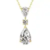 Popular Trilogía Transfronteriza de Amazon Amanecer Collar Chapado en Oro de 18 Quilates Moissanita Plata Forma de Lágrima Regalo Personalizado