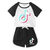 Traje de ropa para niños 2023 verano nuevo TikTok súper popular camiseta de manga corta pantalones cortos casual deportivo traje de dos piezas moda