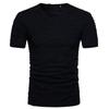 2024 talla europea verano nuevo moda casual para hombre camiseta de manga corta comercio exterior personalidad rasgada cuello en V camiseta de manga corta hombre