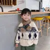 Bufanda de Punto con Bolas de Lana y Cuadrícula Tianzi para Niños, Cálida para Otoño e Invierno, para Niños y Niñas, Estilo Coreano, Conjunto de Bufanda de Moda, Niños de Moda