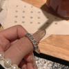 Anillo abierto geométrico de nicho de lujo personalizado, ligero y moderno, con diseño de estilo coreano, para dedo índice y meñique.