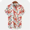Camisa Havaiana Masculina de Verão com Estampa Floral Casual, Padrão de Estampa, Lidera a Moda, Elegante, Alta Qualidade, Luxuosa