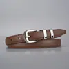 Decoración de Cinturón para Mujer, Fabricante de Origen, Cinturón Personalizado Profesional para Mujer, Versátil Cinturón de Pantalón de Cuero Genuino de Alta Gama con Hebilla Plateada para Mujer